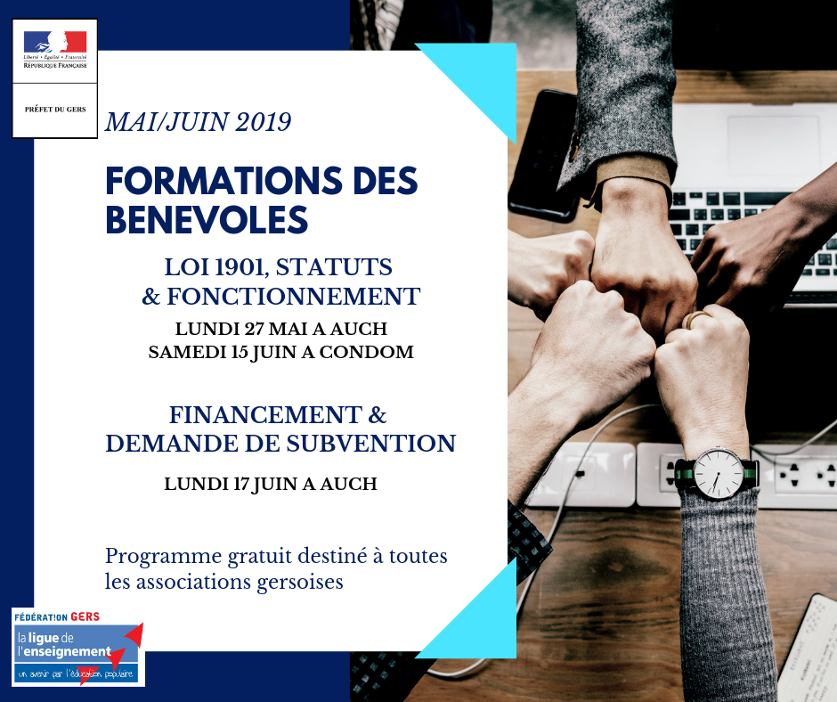 Formation Bénévoles associatifs - Ligue de l'enseignement du Gers